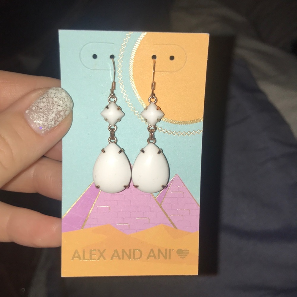 Alex and Ani Drop Pearl Earrings